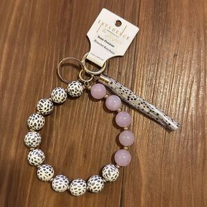 🆕🌿🩷ROSE 3” Semi Precious Dalmatian Stone Bracelet Keychain